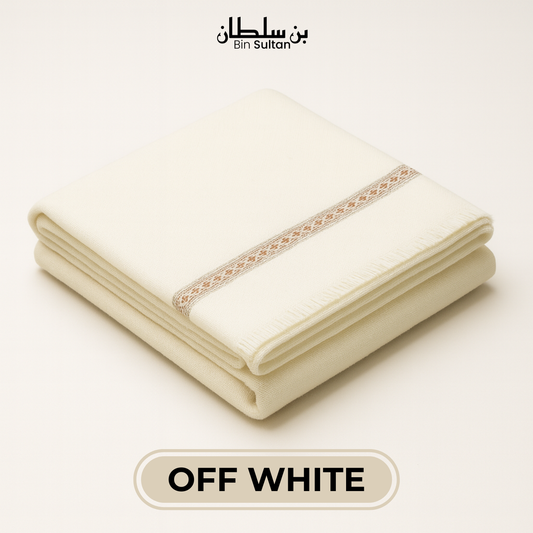 Classic Gents Shawl - Off White