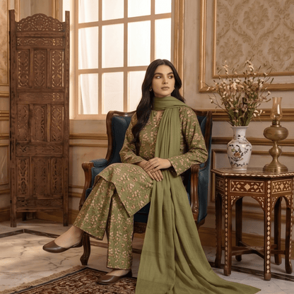 3pcs Premium Lawn Unstitched D-5008 - Ladies Choice