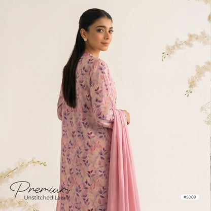 3pcs Premium Lawn Unstitched D-5009 - Ladies Choice