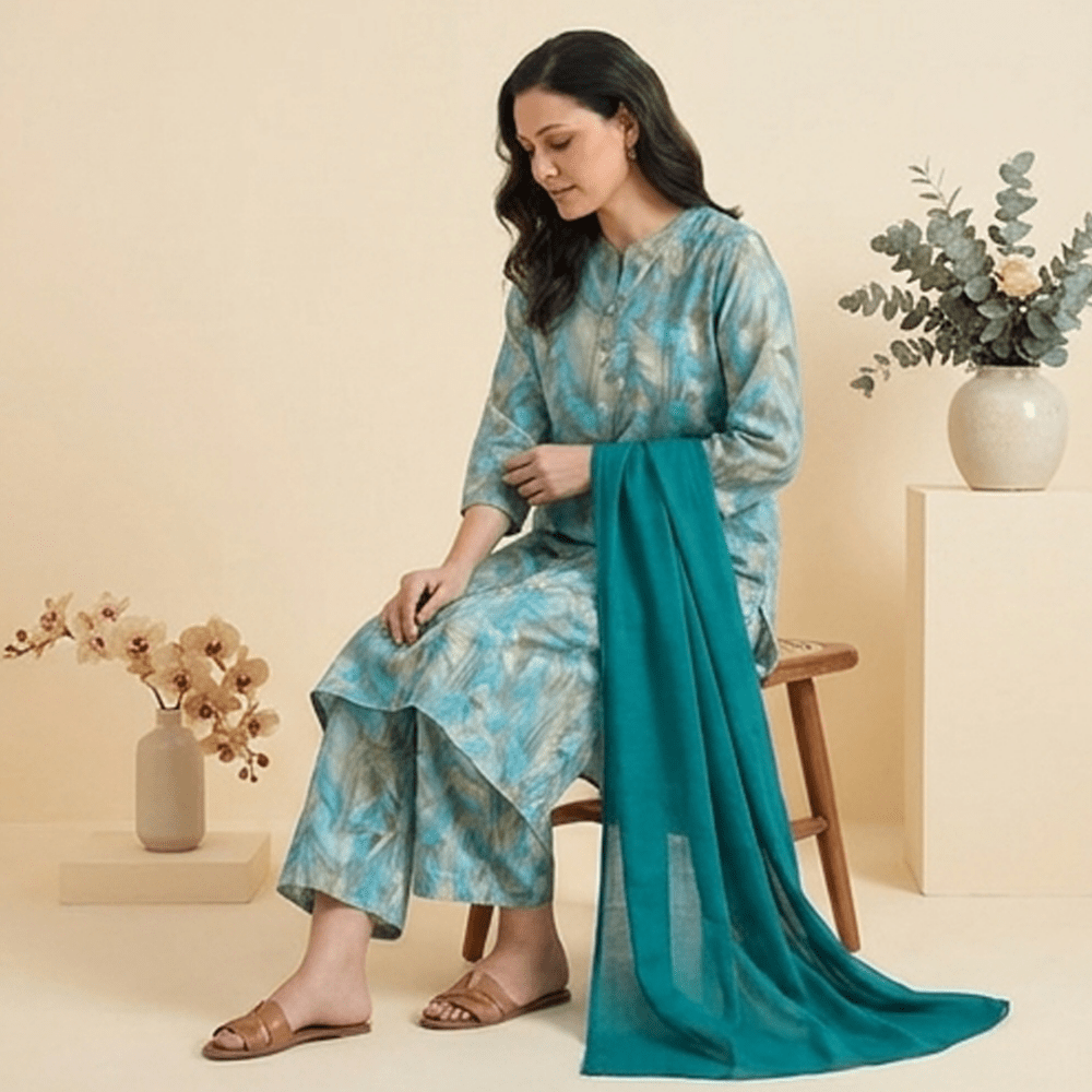 3pcs Premium Lawn Unstitched D-5019 - Ladies Choice