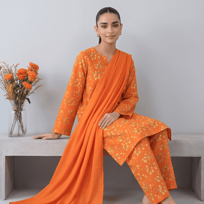 3pcs Premium Lawn Unstitched D-5022 - Ladies Choice