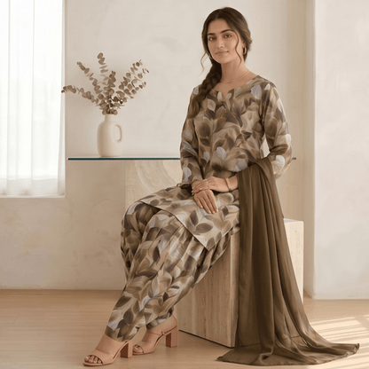 3pcs Premium Lawn Unstitched D-5036 - Ladies Choice