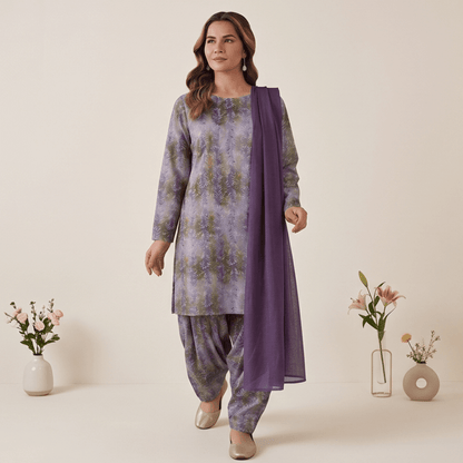 3pcs Premium Lawn Unstitched D-5039 - Ladies Choice
