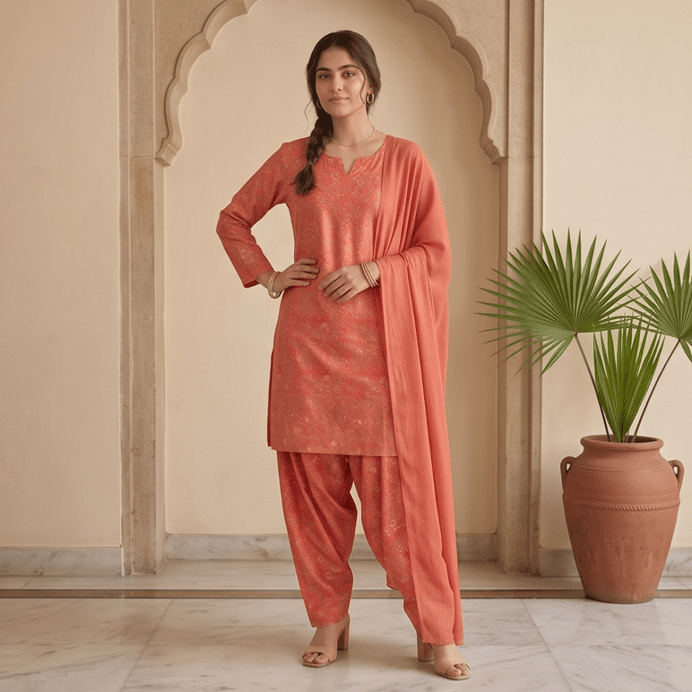 3pcs Premium Lawn Unstitched D-5040 - Ladies Choice