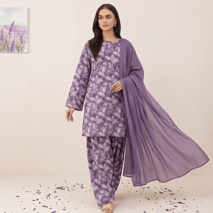3pcs Premium Lawn Unstitched D-5049 - Ladies Choice