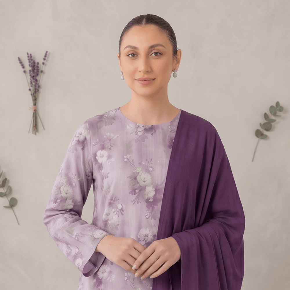 3pcs Premium Lawn Unstitched D-5050 - Ladies Choice
