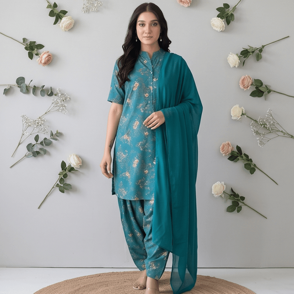3pcs Premium Lawn Unstitched D-5054 - Ladies Choice