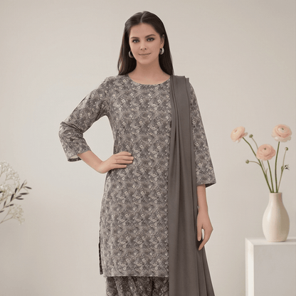 3pcs Premium Lawn Unstitched D-5059 - Ladies Choice