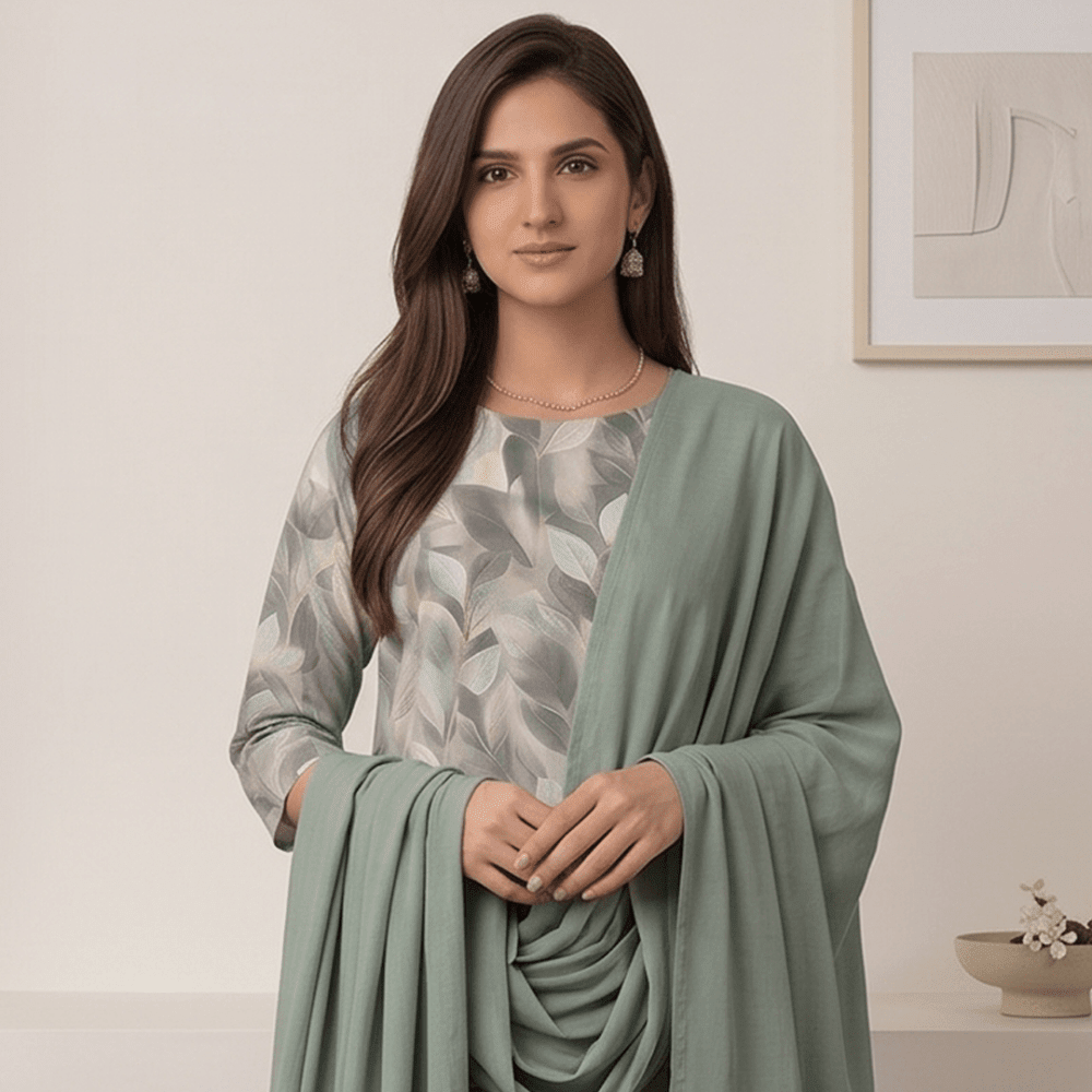 3pcs Premium Lawn Unstitched D-5061 - Ladies Choice