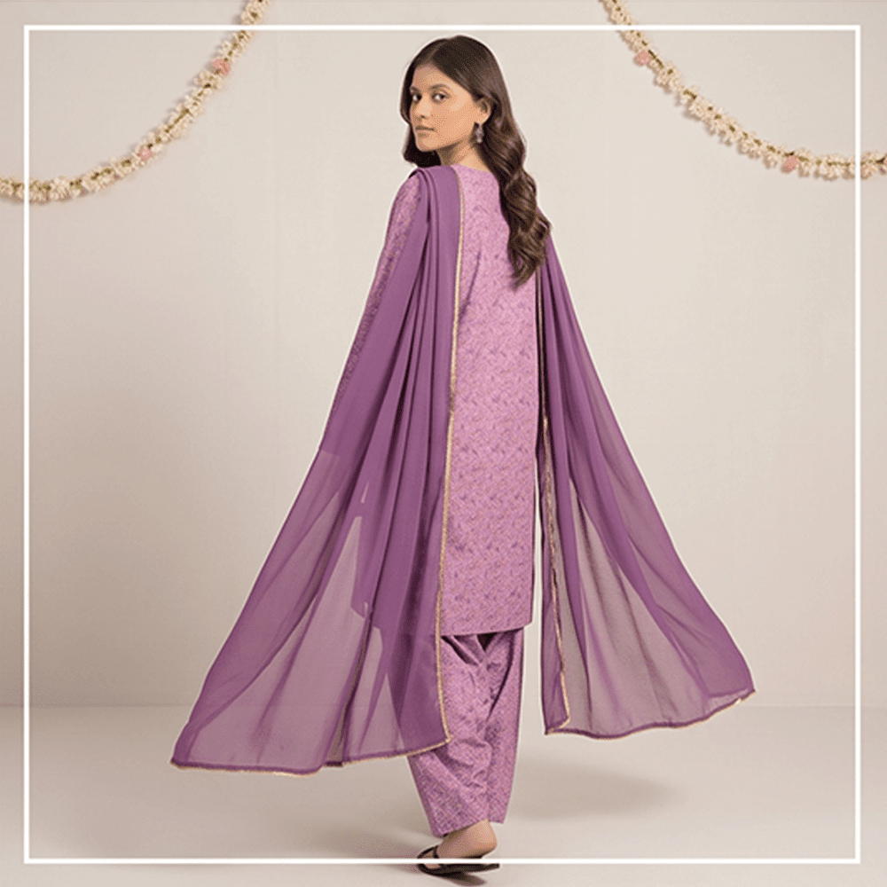 3pcs Premium Lawn Unstitched D-5063 - Ladies Choice