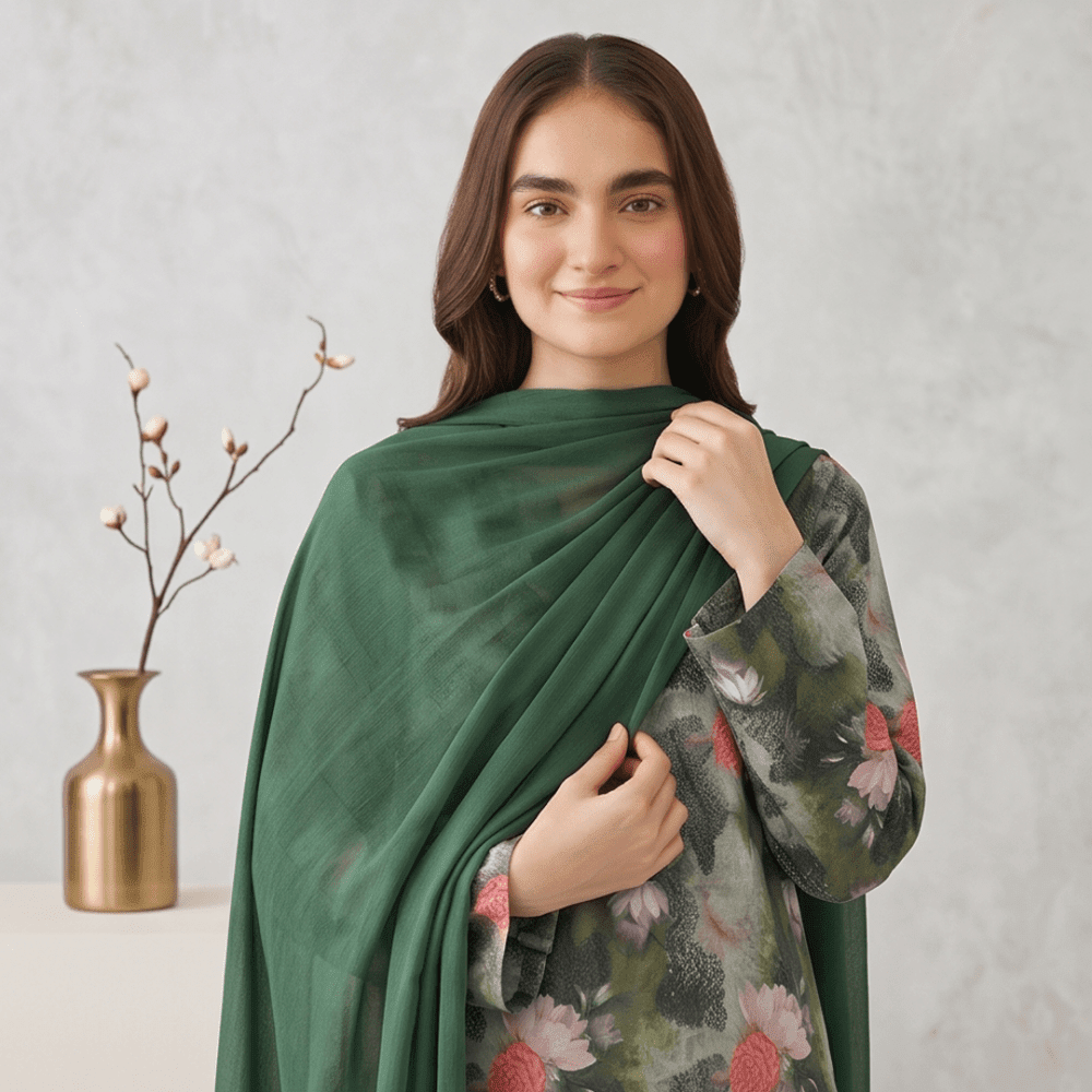 3pcs Premium Lawn Unstitched D-5072 - Ladies Choice