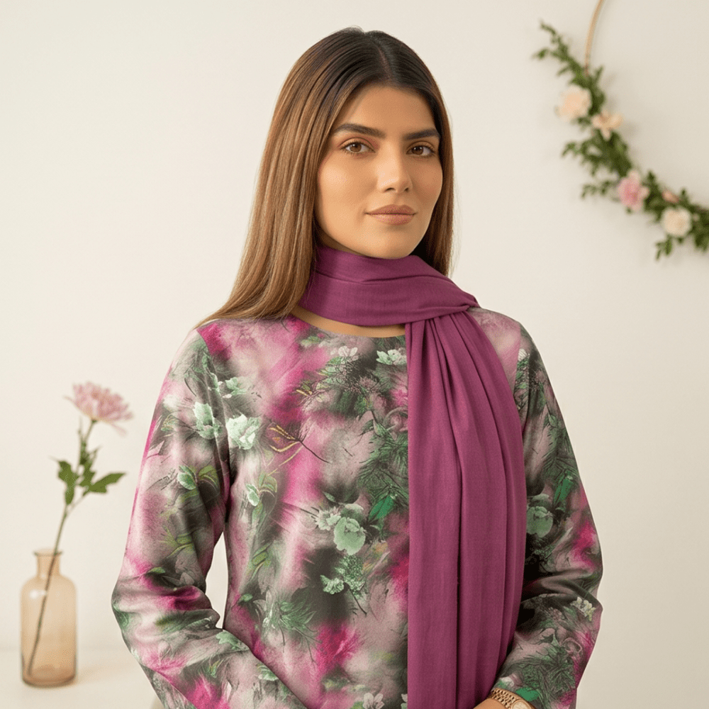 3pcs Premium Lawn Unstitched D-5079 - Ladies Choice