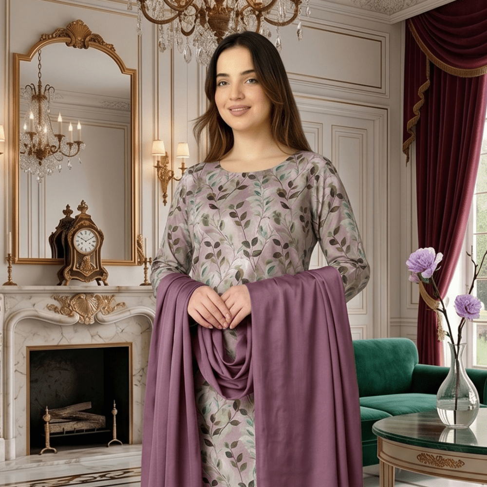 3pcs Premium Lawn Unstitched D-5080 - Ladies Choice