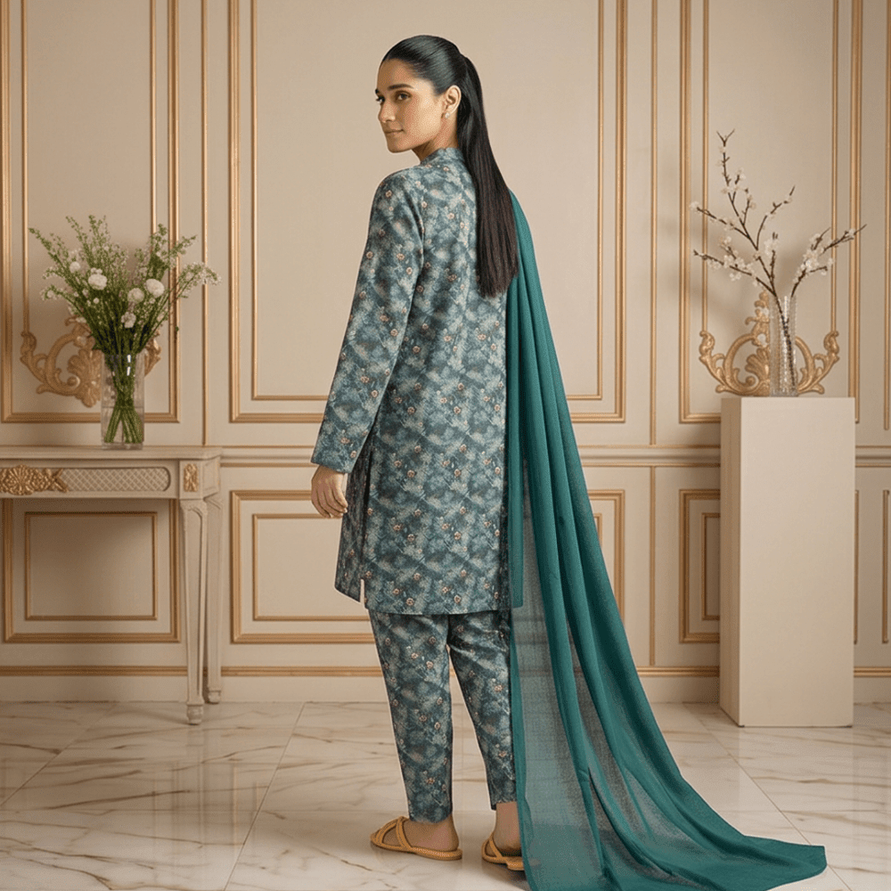 3pcs Premium Lawn Unstitched D-5089 - Ladies Choice