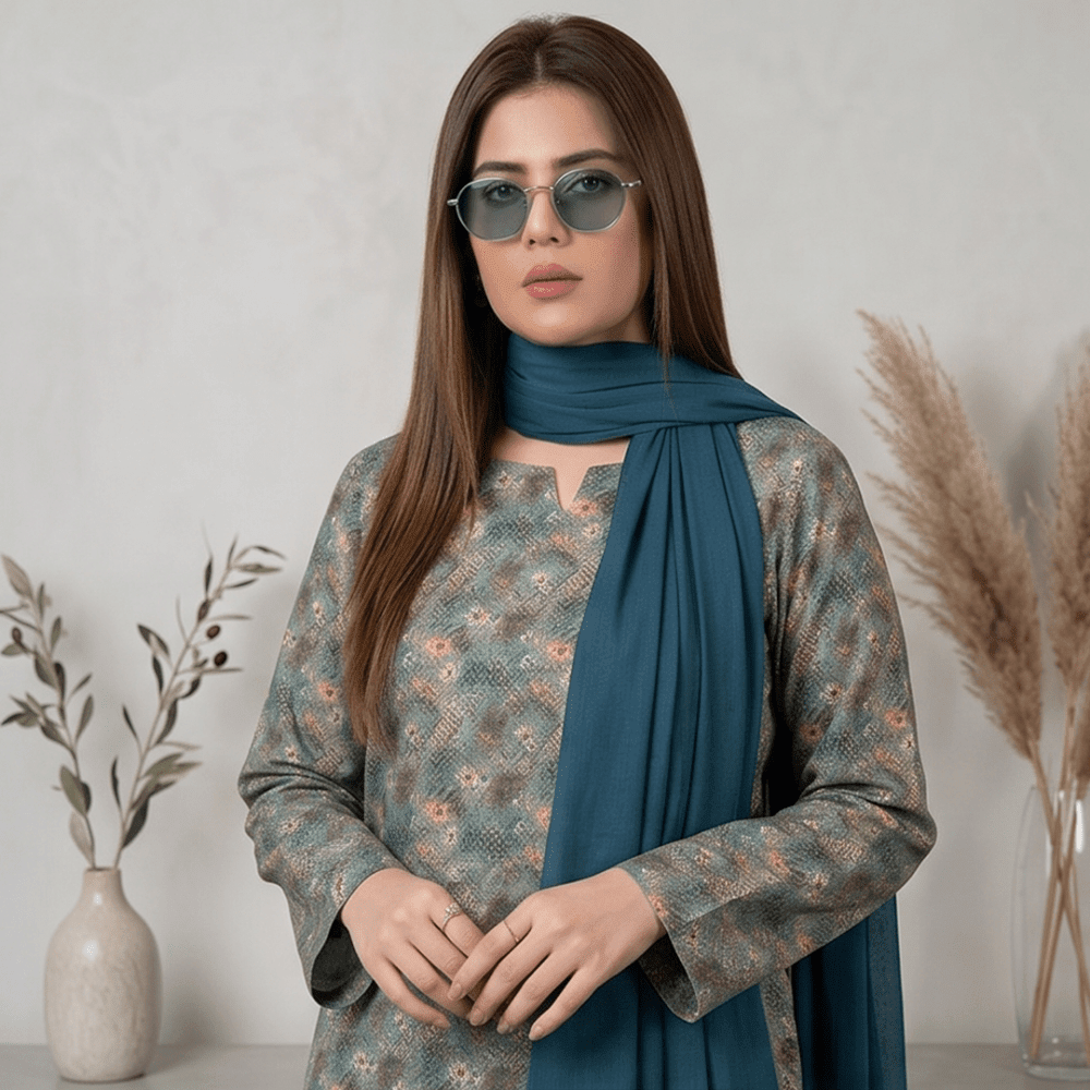 3pcs Premium Lawn Unstitched D-5095 - Ladies Choice