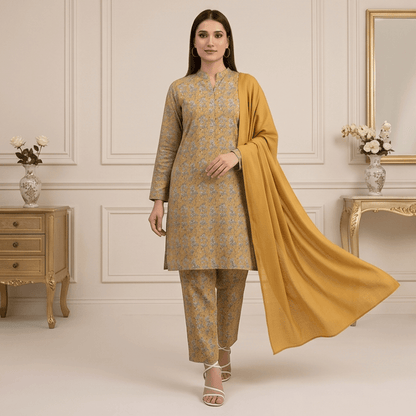 3pcs Premium Lawn Unstitched D-5098 - Ladies Choice