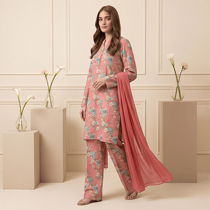 3pcs Premium Lawn Unstitched D-5102 - Ladies Choice