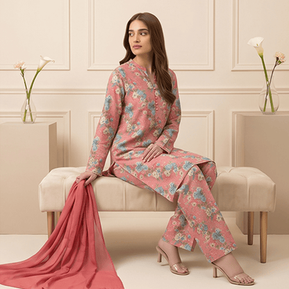 3pcs Premium Lawn Unstitched D-5102 - Ladies Choice