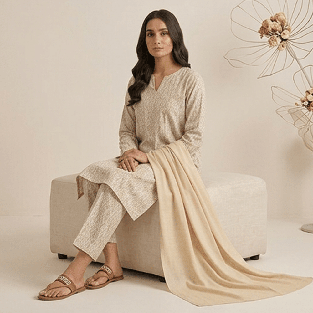 3pcs Premium Lawn Unstitched D-5107 - Ladies Choice