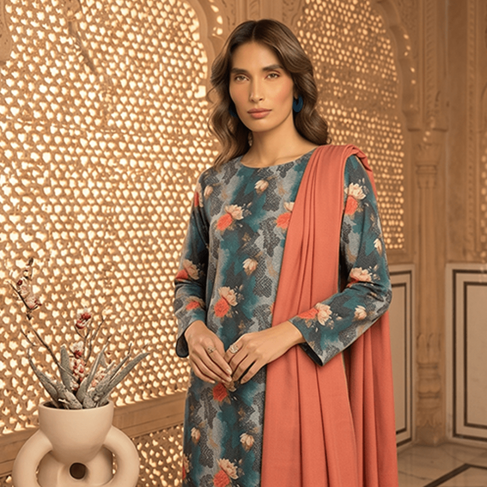 3pcs Premium Lawn Unstitched D-5109 - Ladies Choice