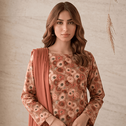 3pcs Premium Lawn Unstitched D-5111 - Ladies Choice