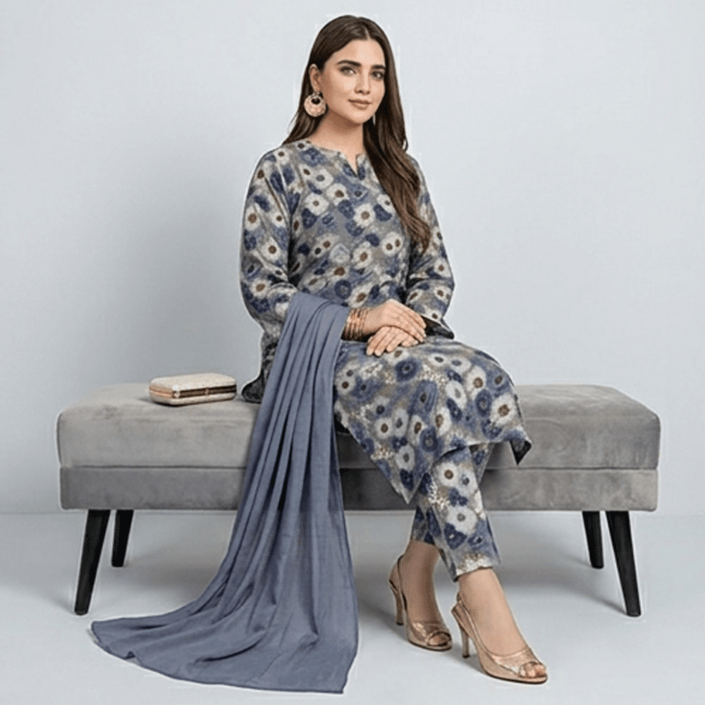 3pcs Premium Lawn Unstitched D-5120 - Ladies Choice
