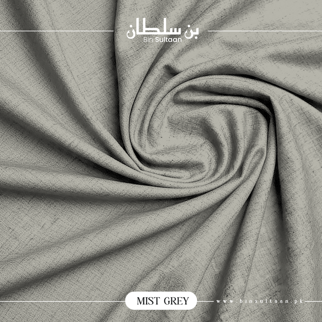 Mist grey fabric with 'Bin Sultan' branding and product name.